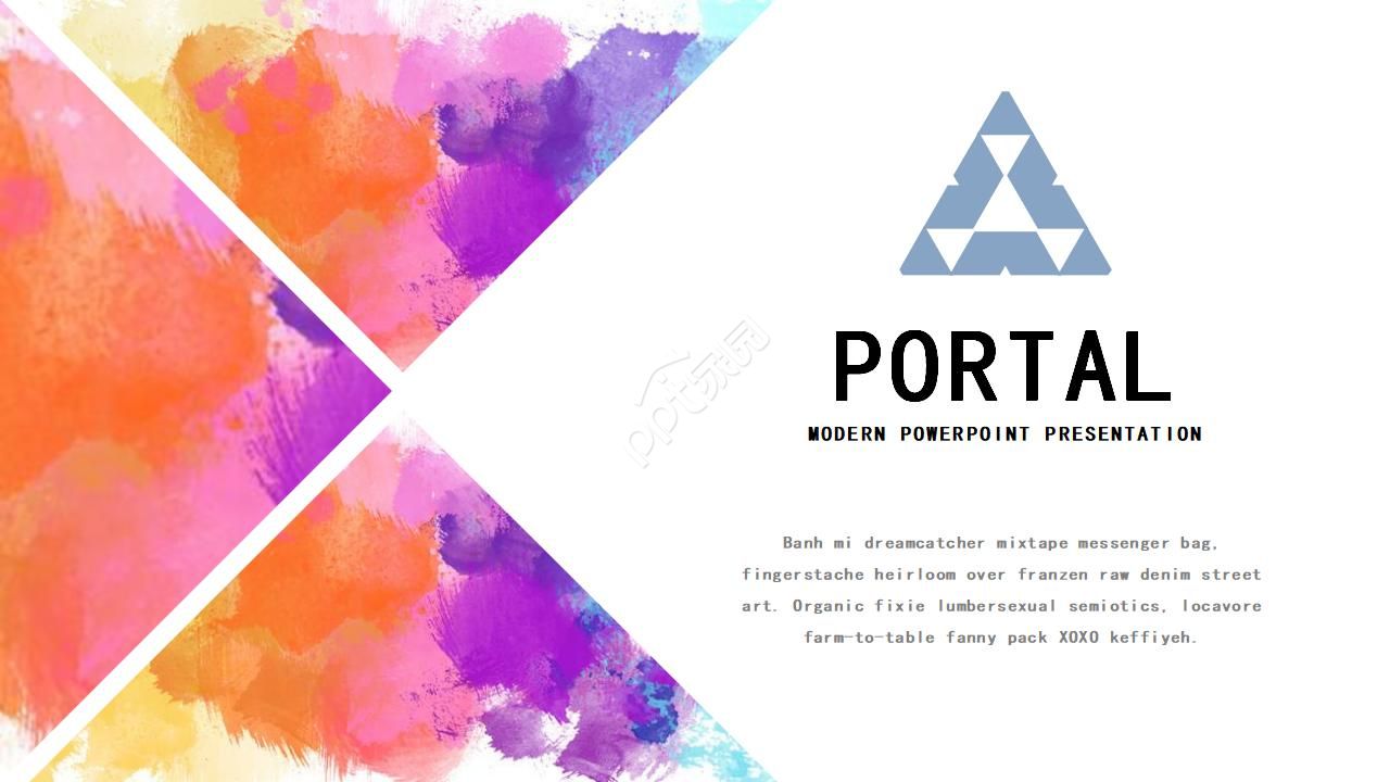 创意炫彩艺术撞色涂鸦风PPT模板