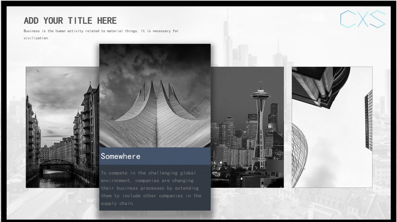 国外黑色背景ppt模板