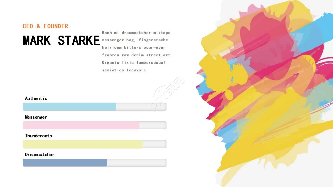 创意炫彩艺术撞色涂鸦风PPT模板