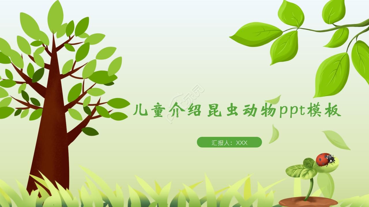 儿童介绍昆虫动物ppt模板