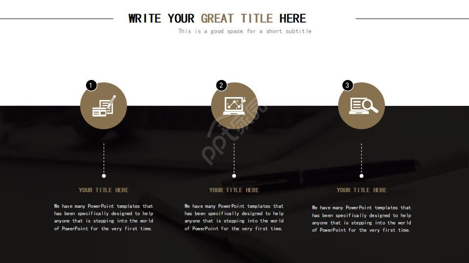 黑色背景商务通用PPT模板