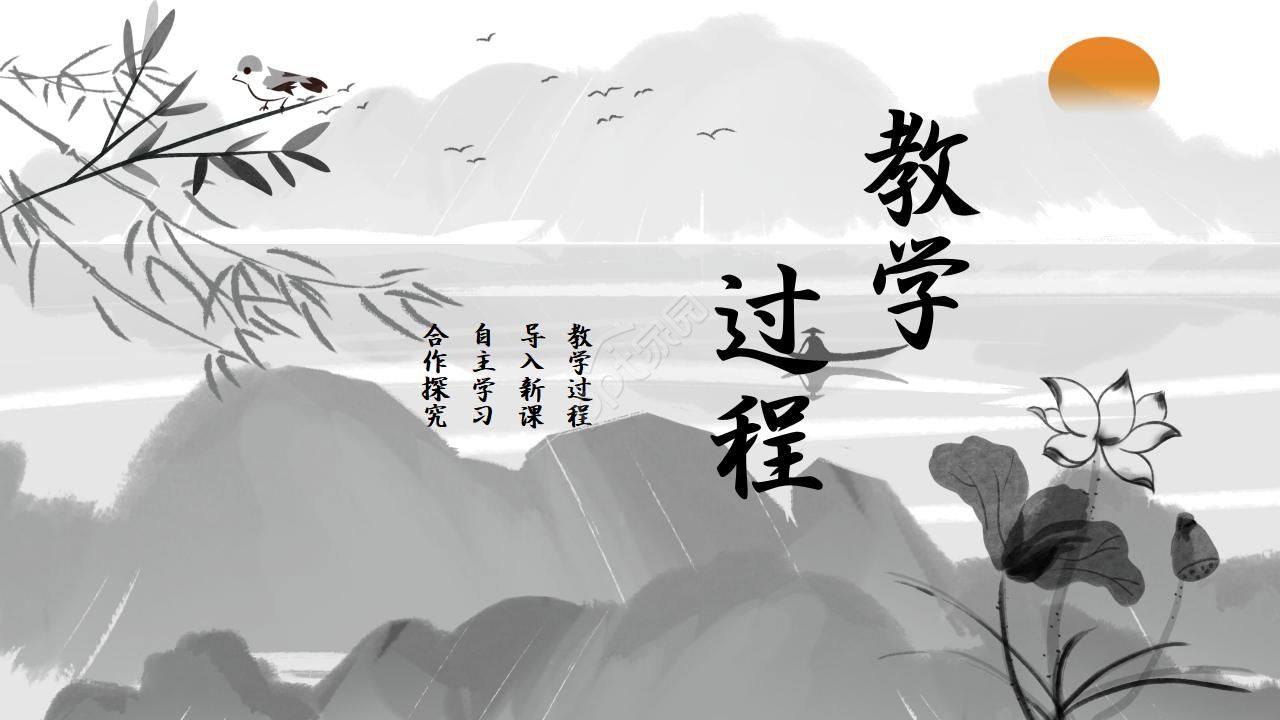 黑白水墨画动态ppt模板