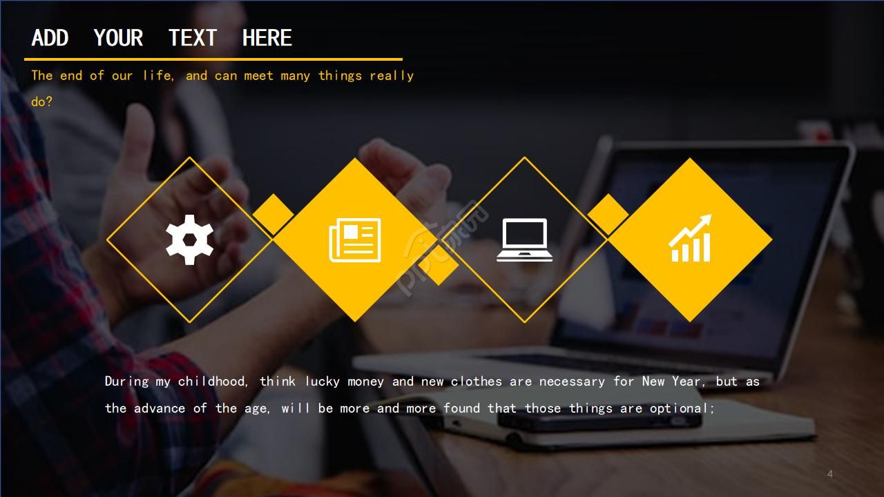 电脑背景的国外PPT模板