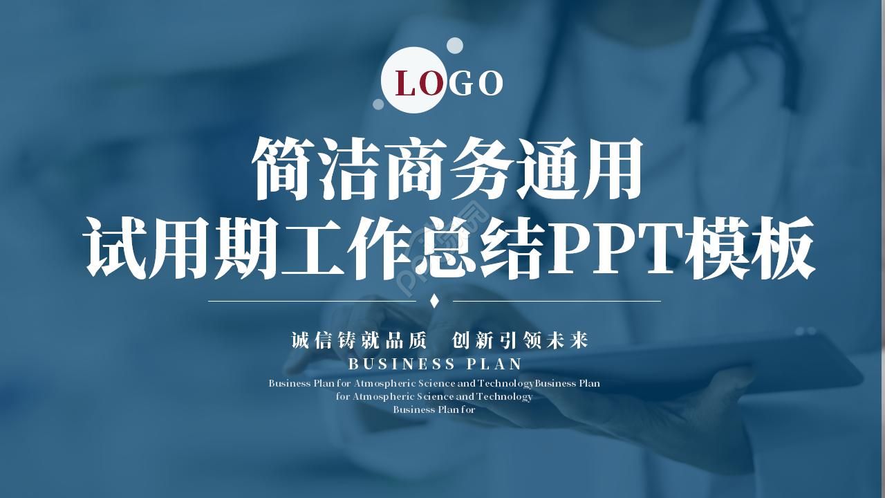 简约大气商务通用试用期工作总结ppt模板