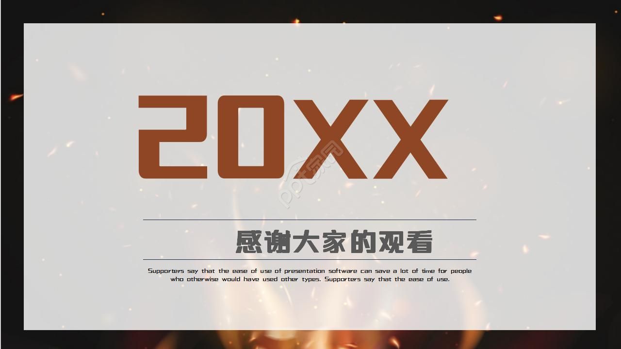 火焰背景国外ppt幻灯片模板