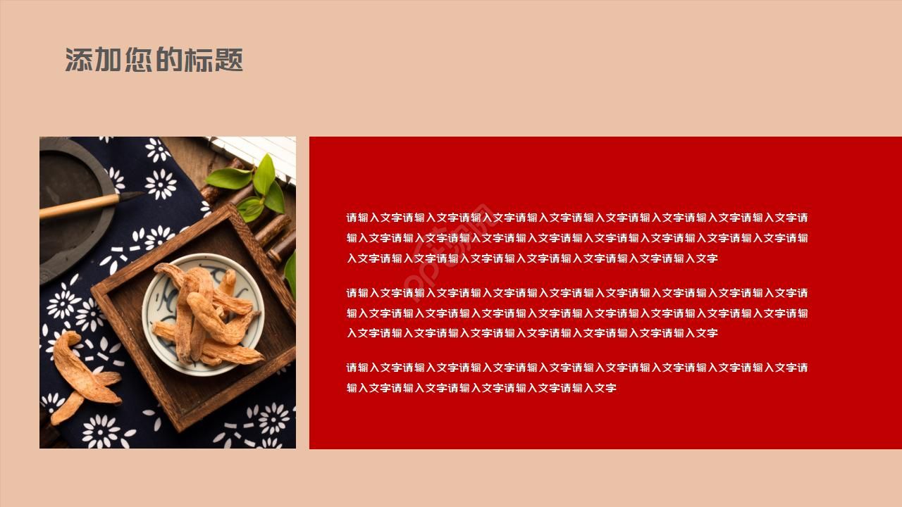 简约古典水墨中国风中医中草药ppt模板