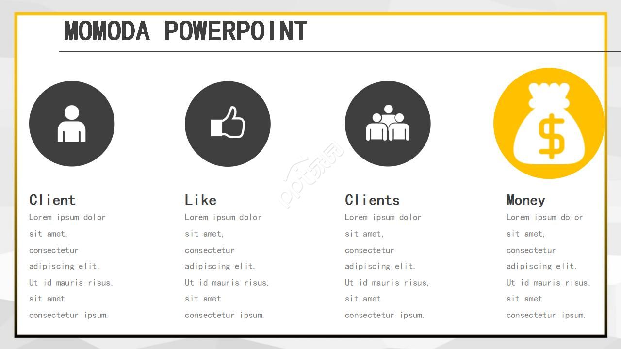 国外通用ppt模板（黑黄色背景）