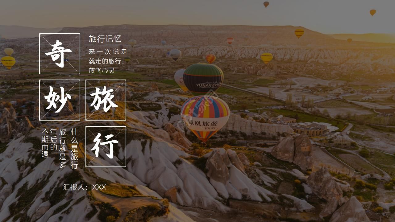 大气旅行介绍轻快动态ppt模板