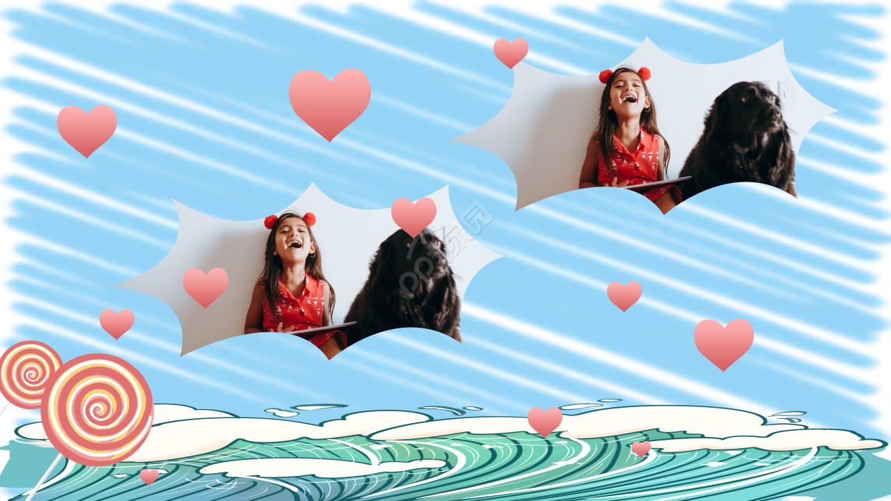 儿童卡通成长相册ppt模板