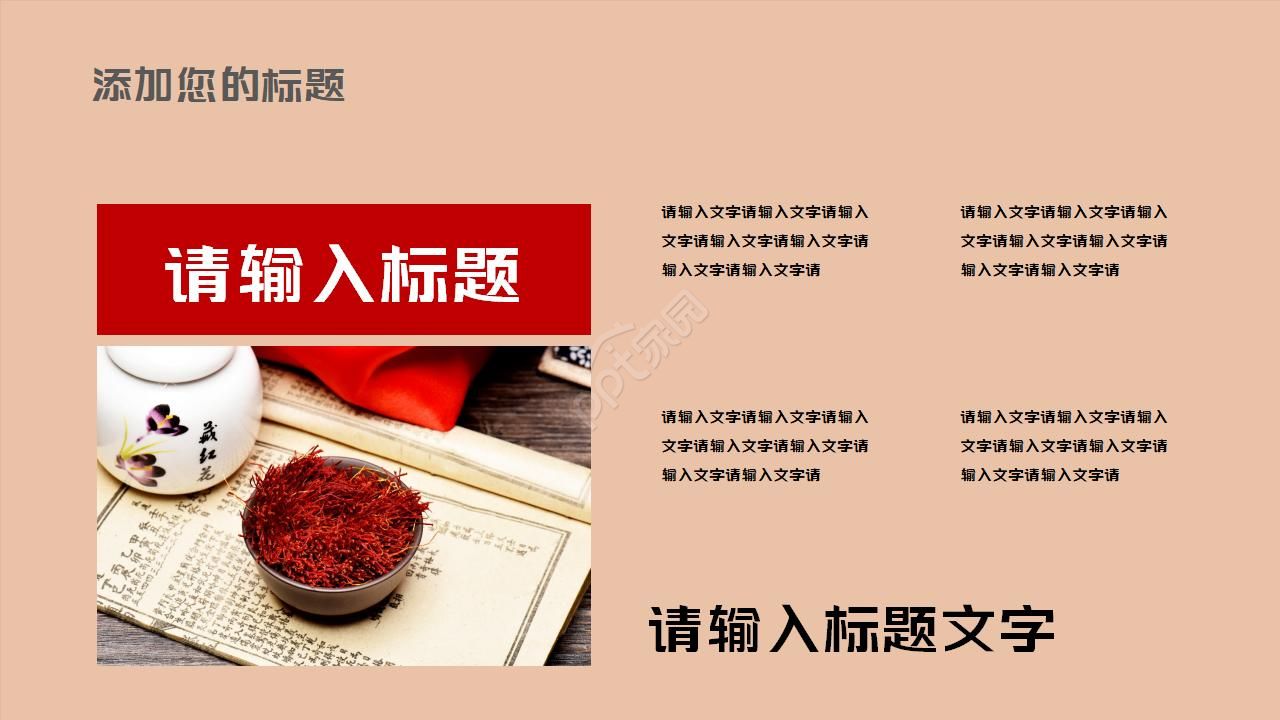 简约古典水墨中国风中医中草药ppt模板