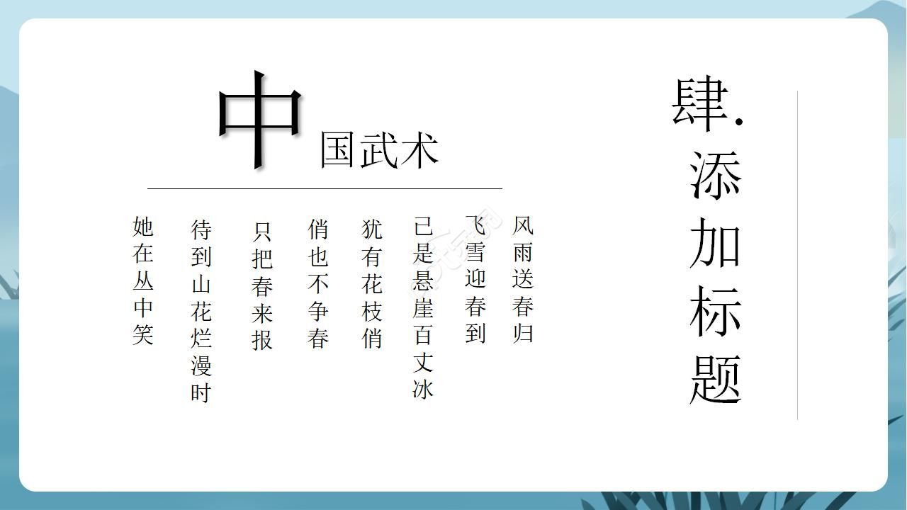 中国武术体育教学ppt模板