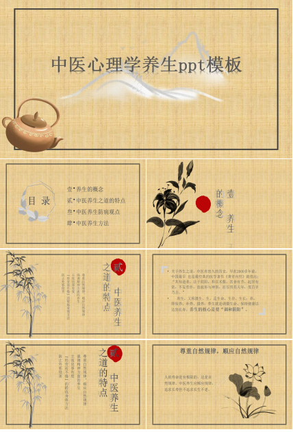 中医心理学养生ppt模板