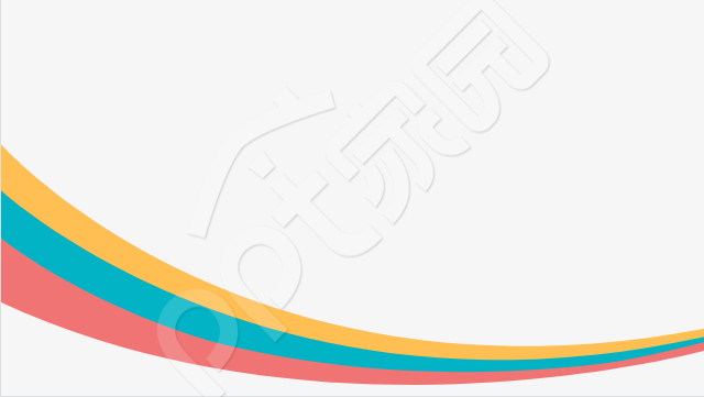 红黄蓝线条简约PPT背景图模板