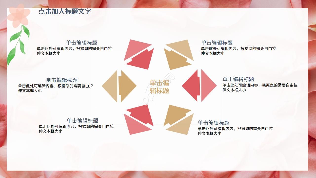 淡雅简洁复古花卉背景PPT模板