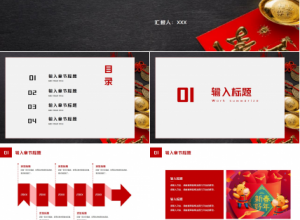 牛年新年吉祥快乐年终工作总结ppt模板下载推荐