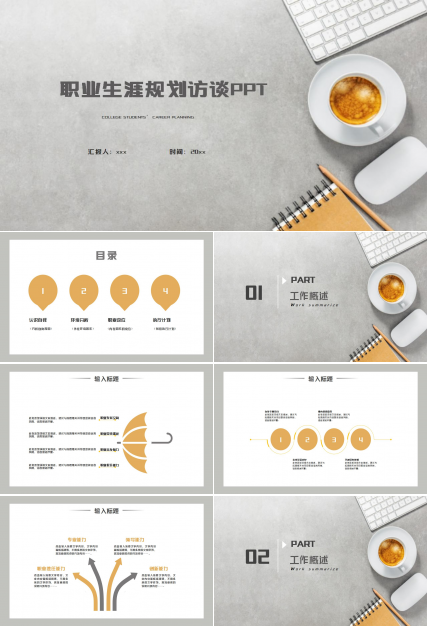 职业生涯规划访谈ppt模板
