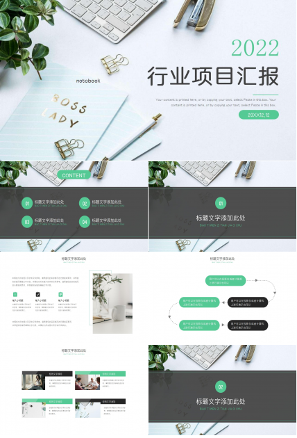 行业项目精美风格PPT模板