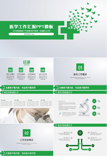 医学工作汇报ppt模板