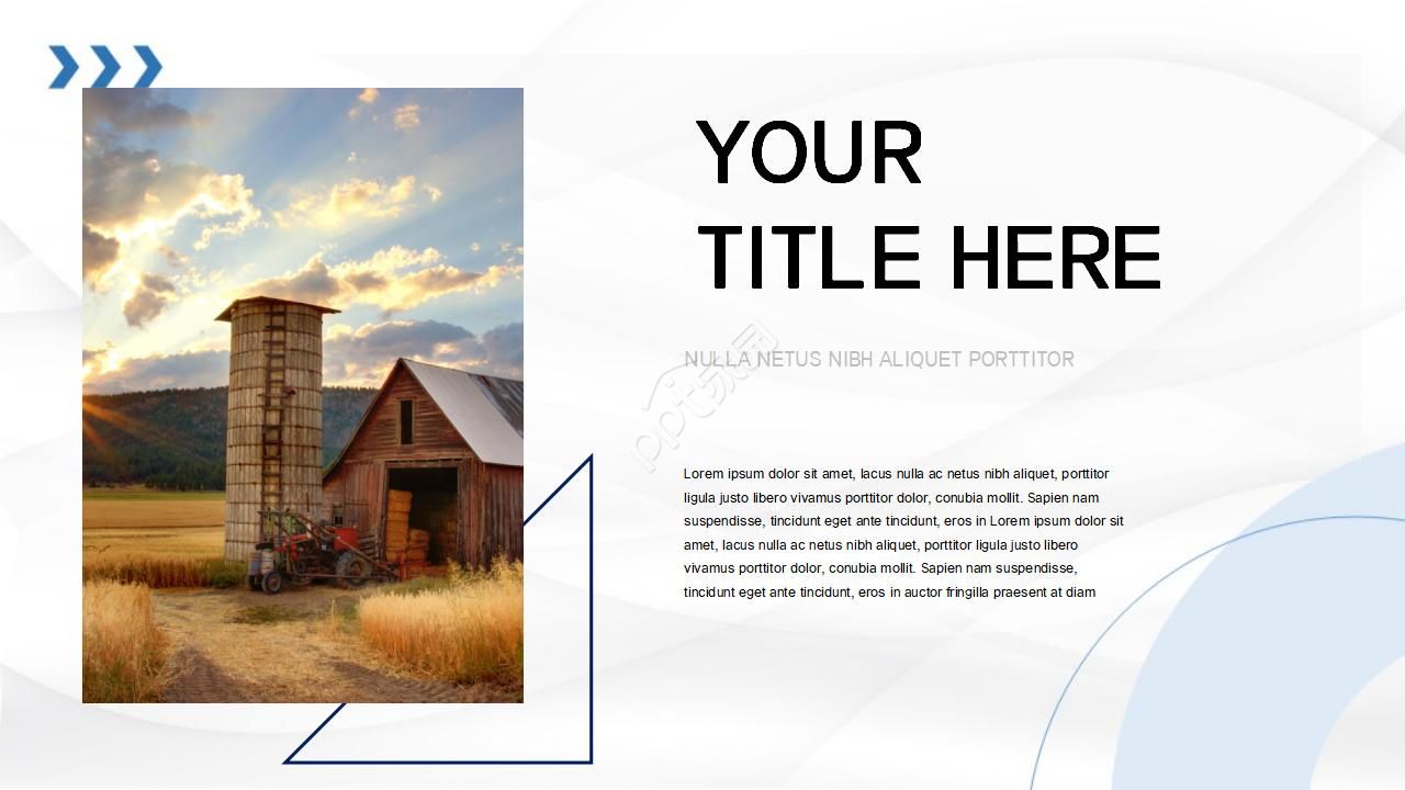 水晶蓝杂志风英文工作汇报通用ppt模板