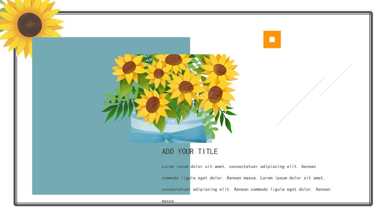 向日葵背景企业复工汇报总结ppt模板