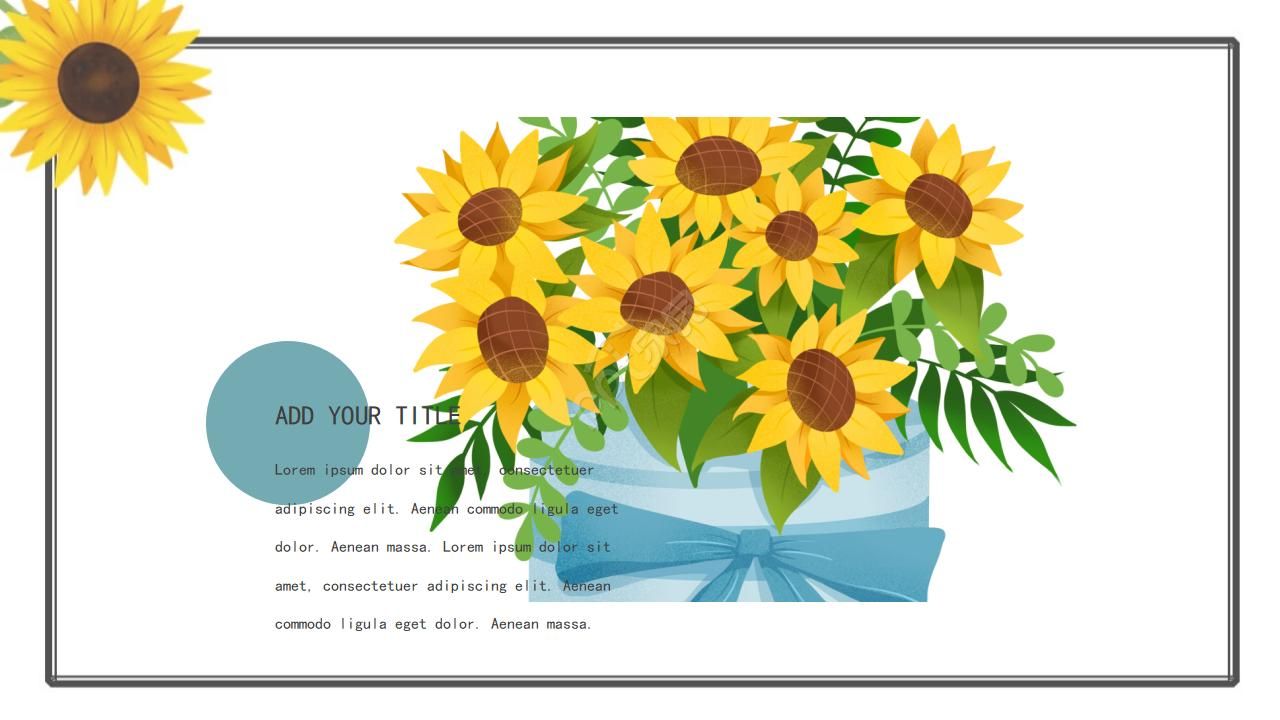 向日葵背景企业复工汇报总结ppt模板