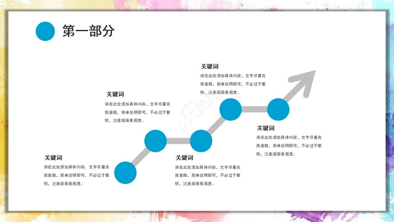 唯美创意水彩墨迹晕染点缀工作计划PPT模板