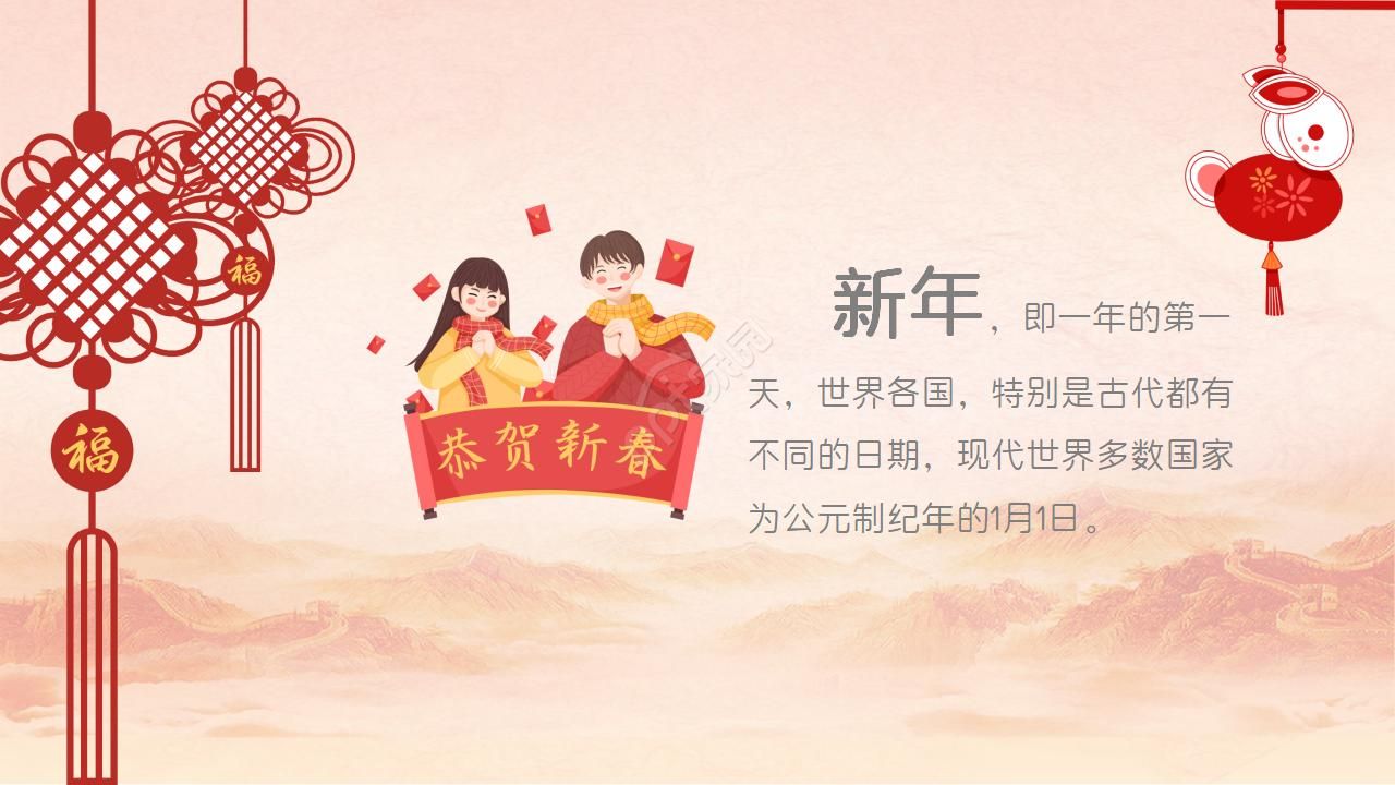 鼠年恭贺新年ppt模板