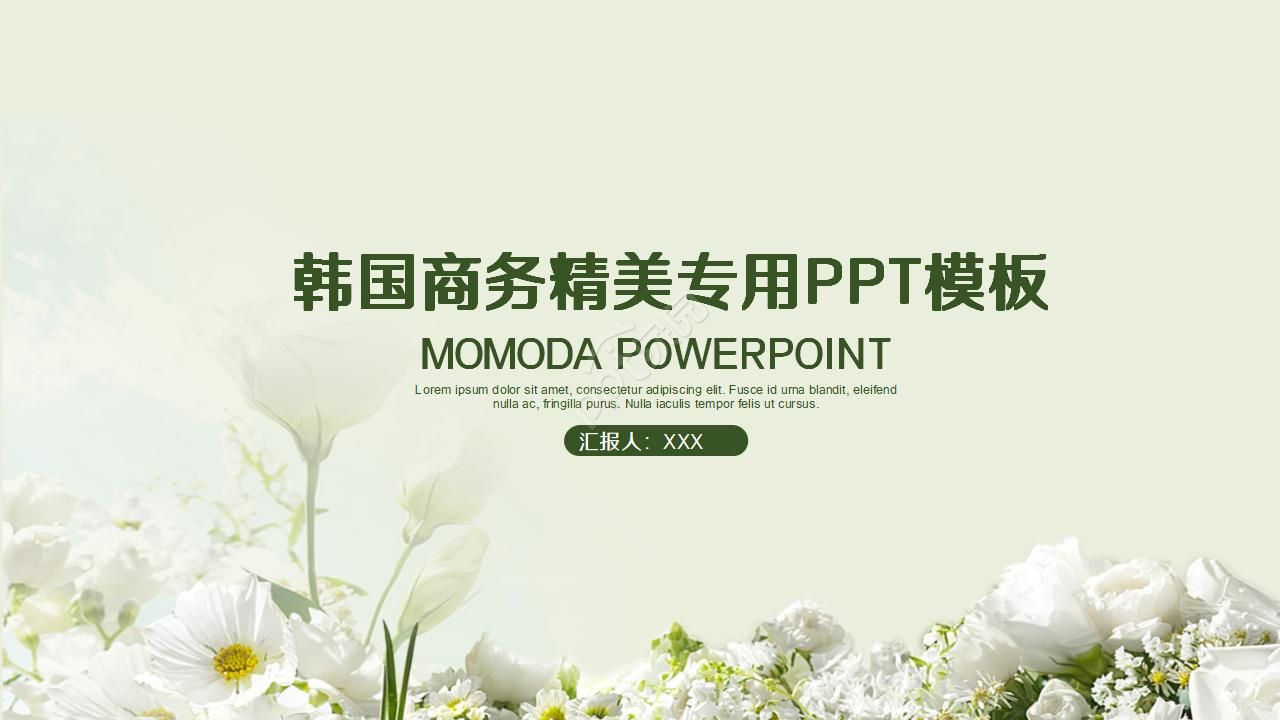 韩国商务精美专用PPT模板