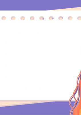 手绘卡通少女紫色ppt模板背景图片