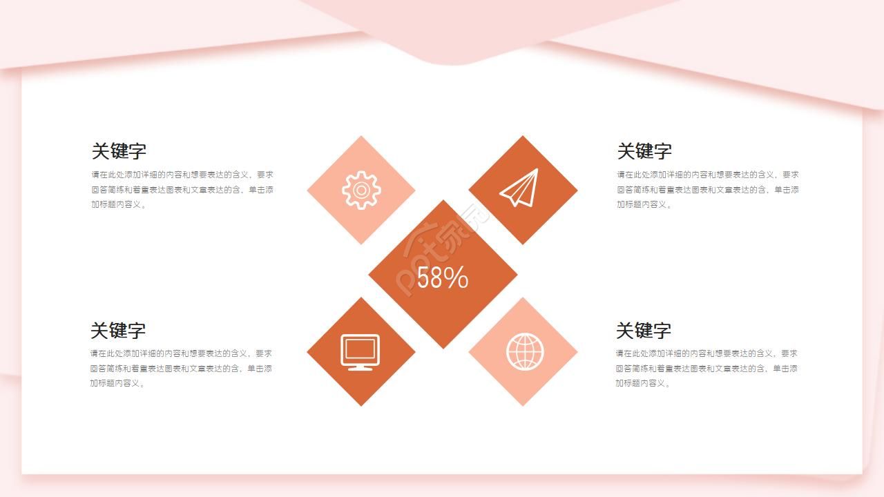 明信片图案ppt模板