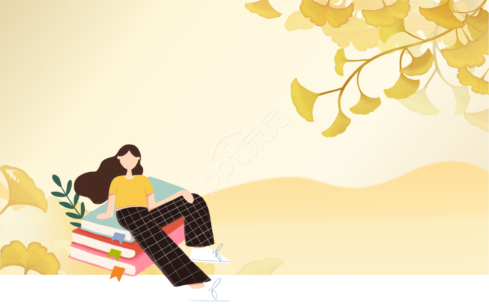 卡通人物精美PPT背景图模板