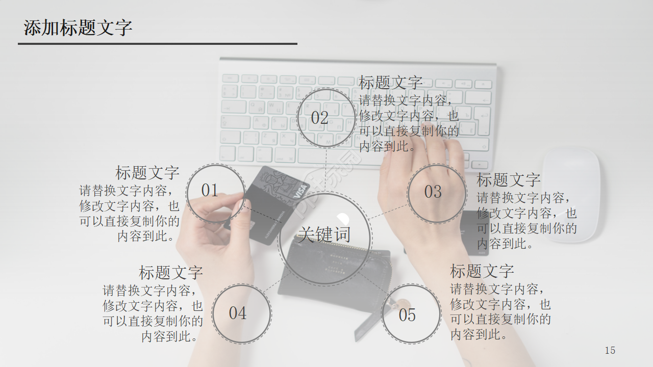 商务PPT模板电脑键盘主题