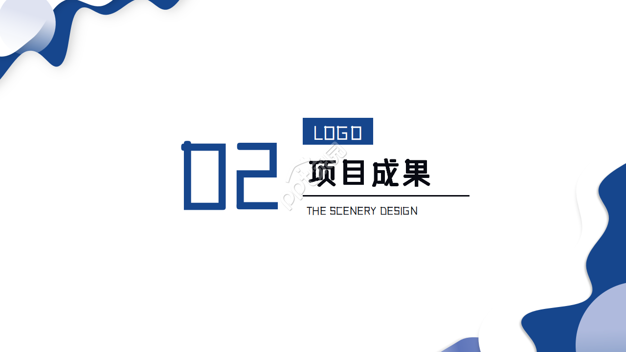 淡蓝色简约图案ppt模板