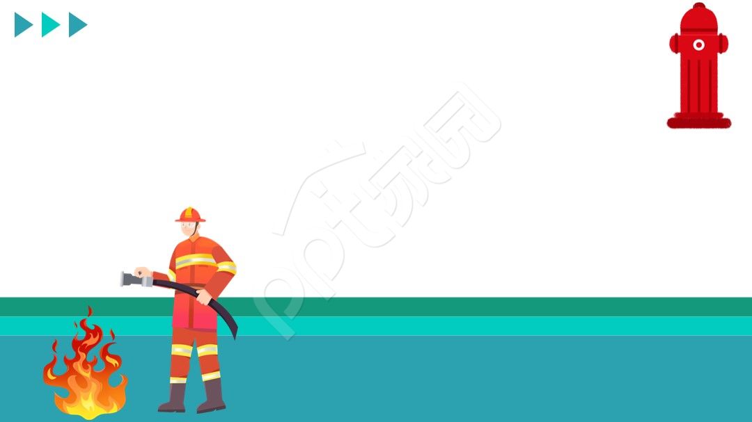 创意卡通消防ppt模板背景图片