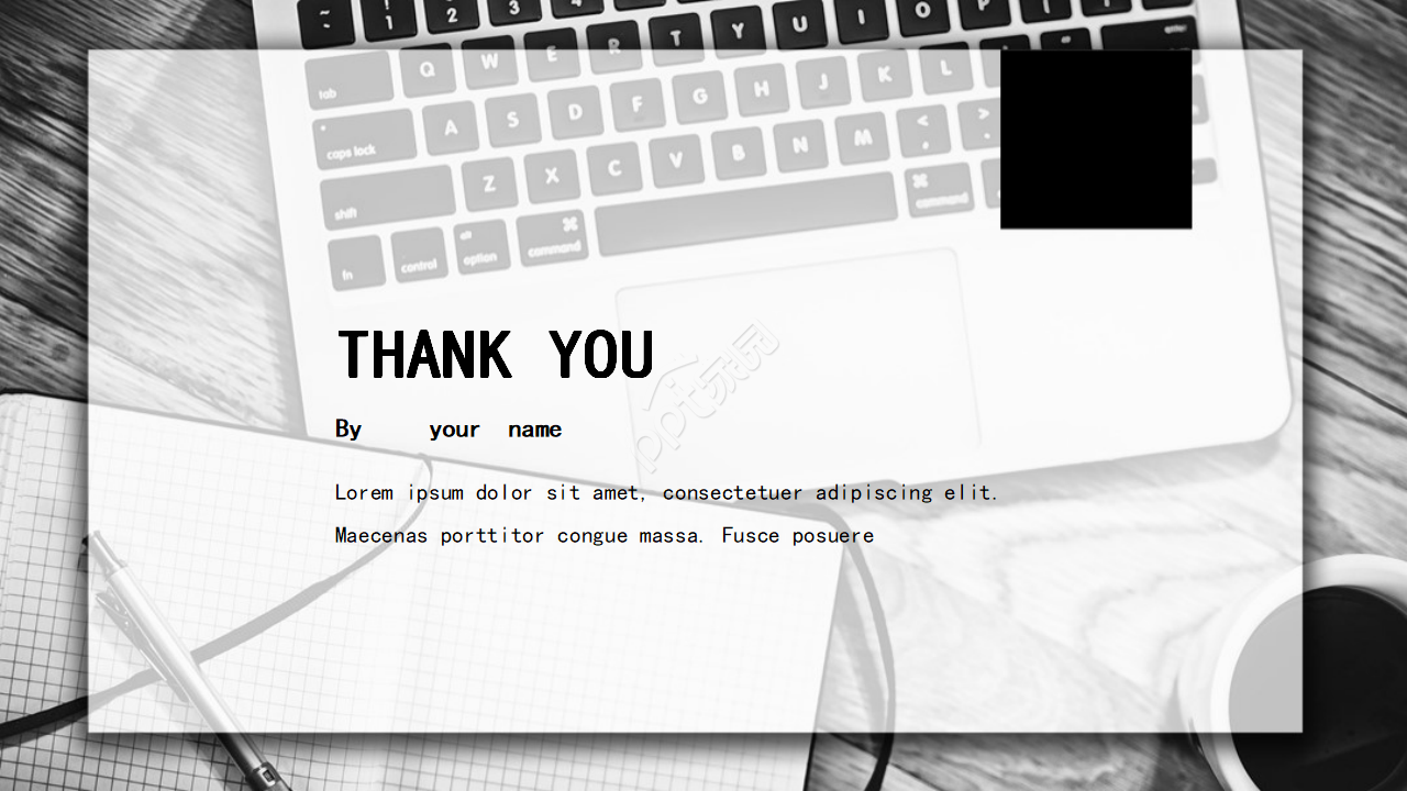 PPT背景素材模板——黑色键盘