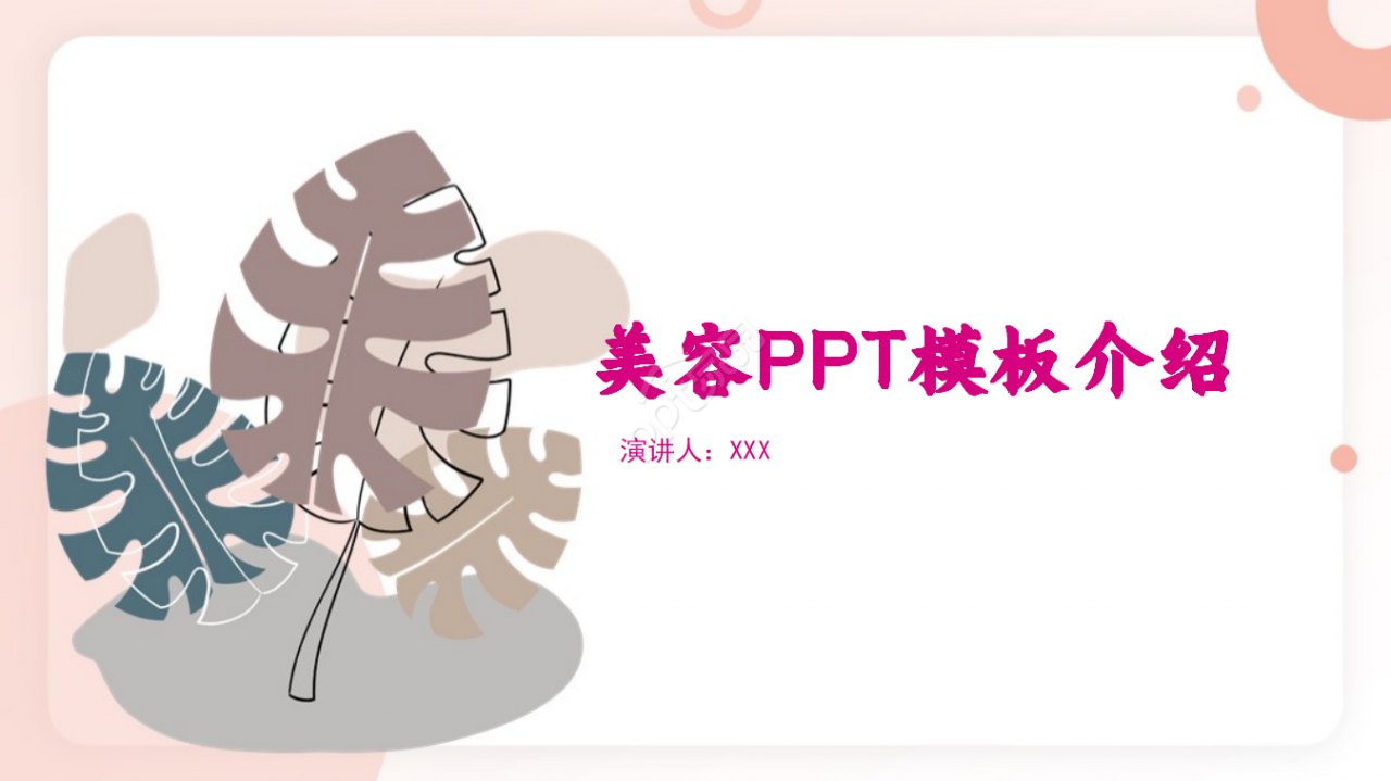 美容香菇PPT模板介绍