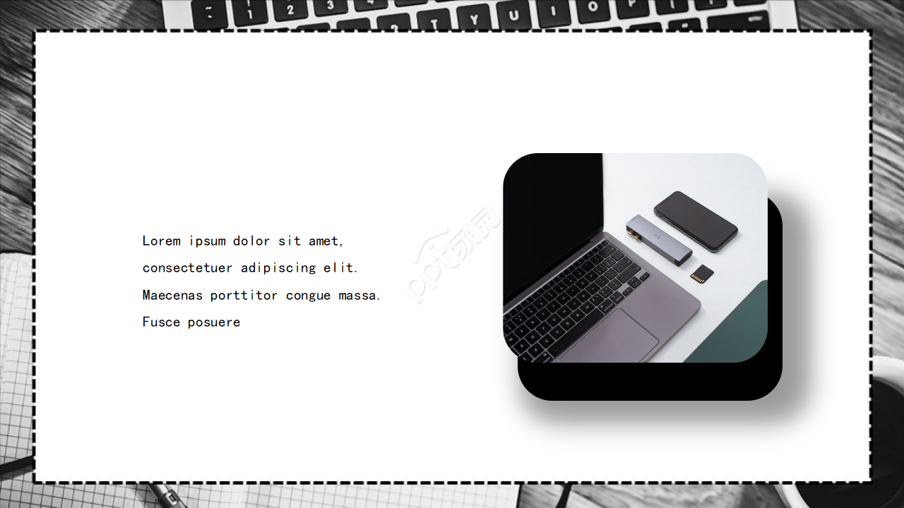 PPT背景素材模板——黑色键盘