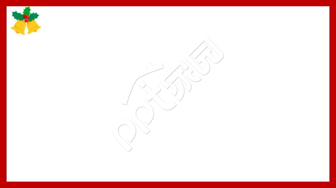 红色圣诞手绘卡通ppt模板背景图片