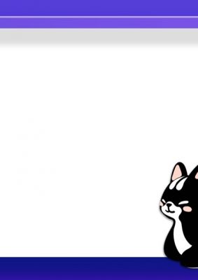 卡通猫咪教育PPT模板背景图片