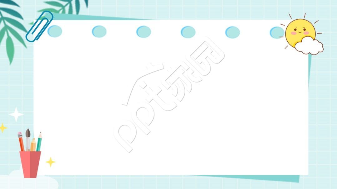 绿色清新卡通ppt模板背景图片