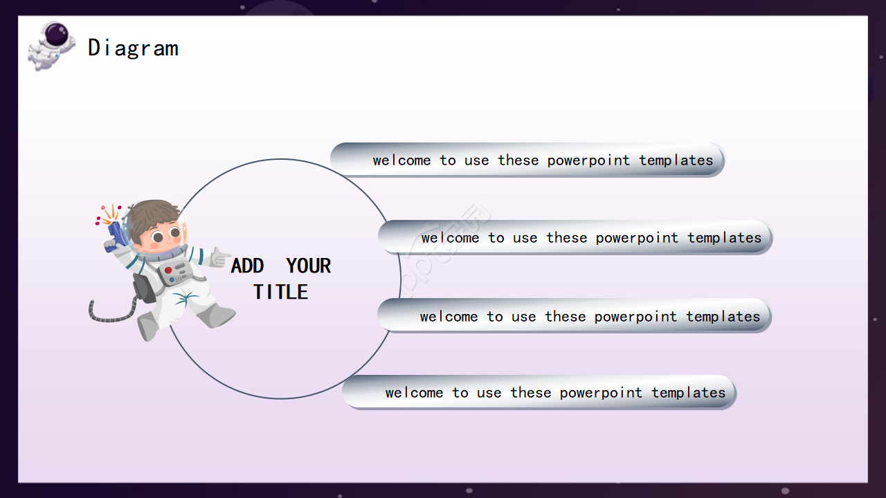 紫色深色卡通漫画风幼儿园英文教学学生课堂ppt模板