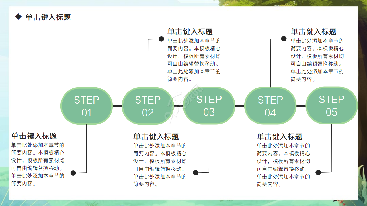 蓝天白云生动PPT模板