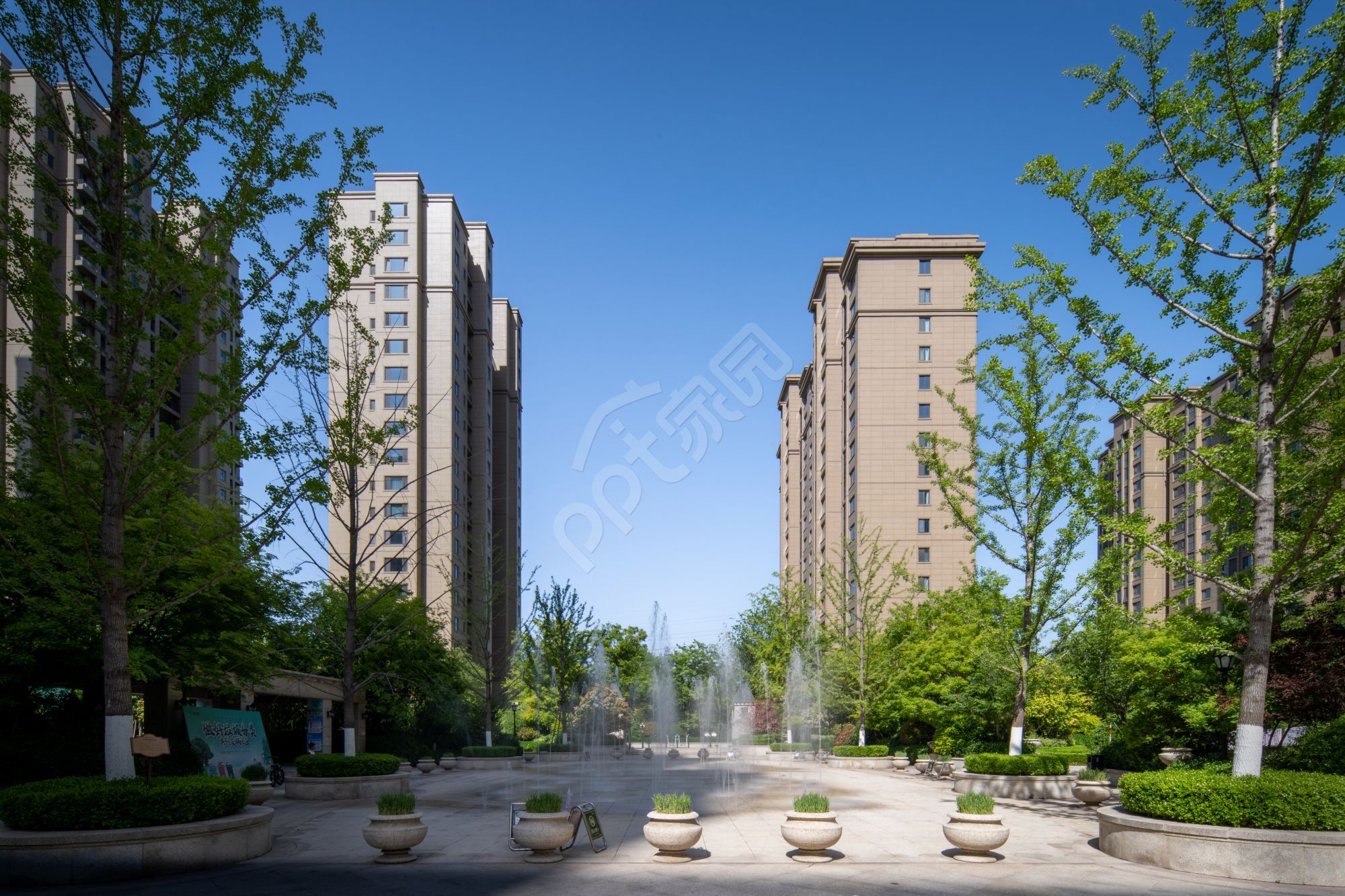 现代建筑建筑风格建筑设计ppt背景图