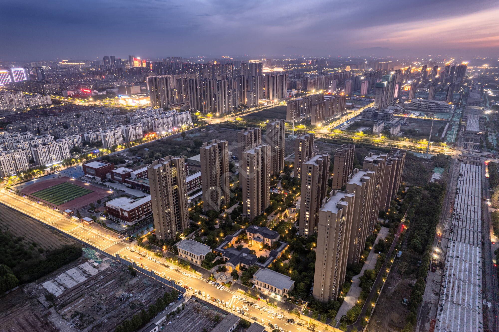 建筑高楼高楼大厦社区建筑ppt背景图片