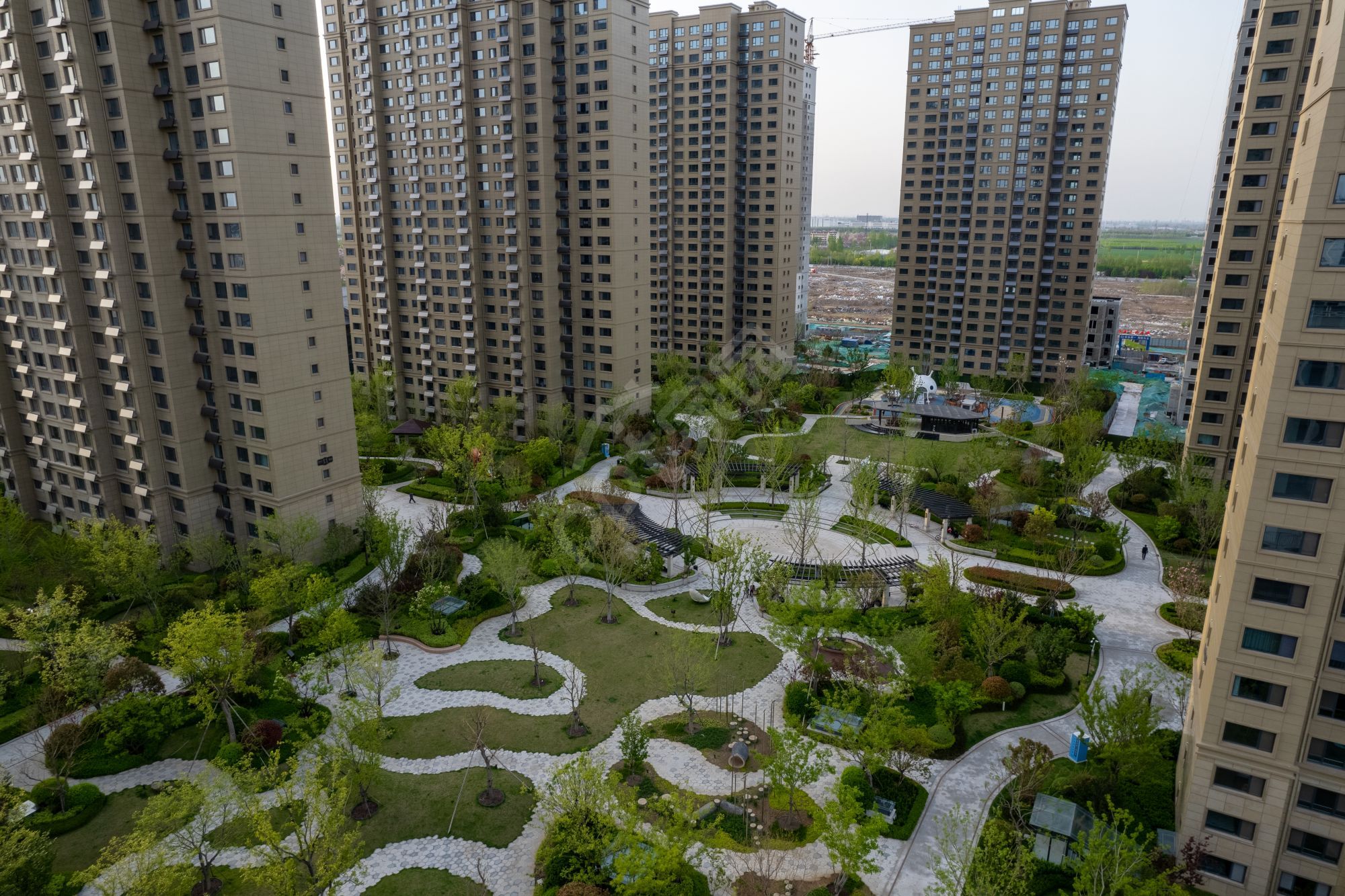 高层住宅小区规划设计智能建筑ppt背景图片