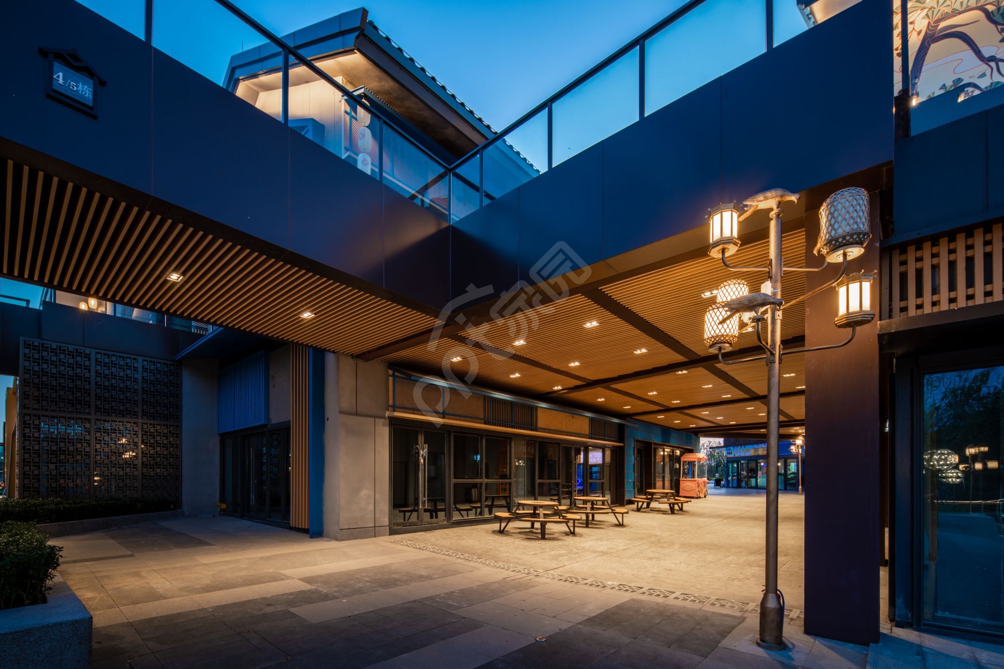 古风建筑商业街高清PPT背景大图