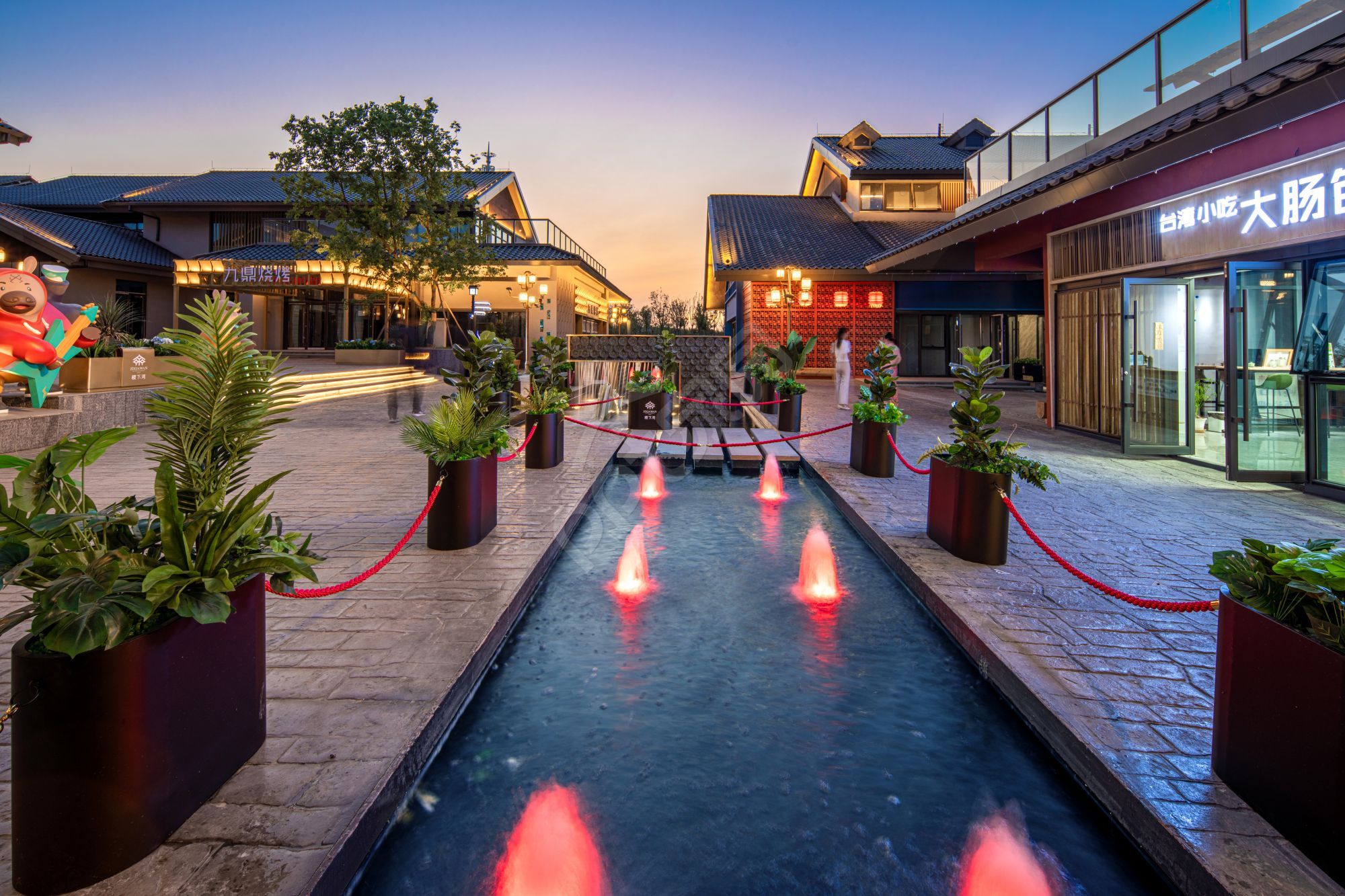 古风城市商业步行街高清PPT背景大图