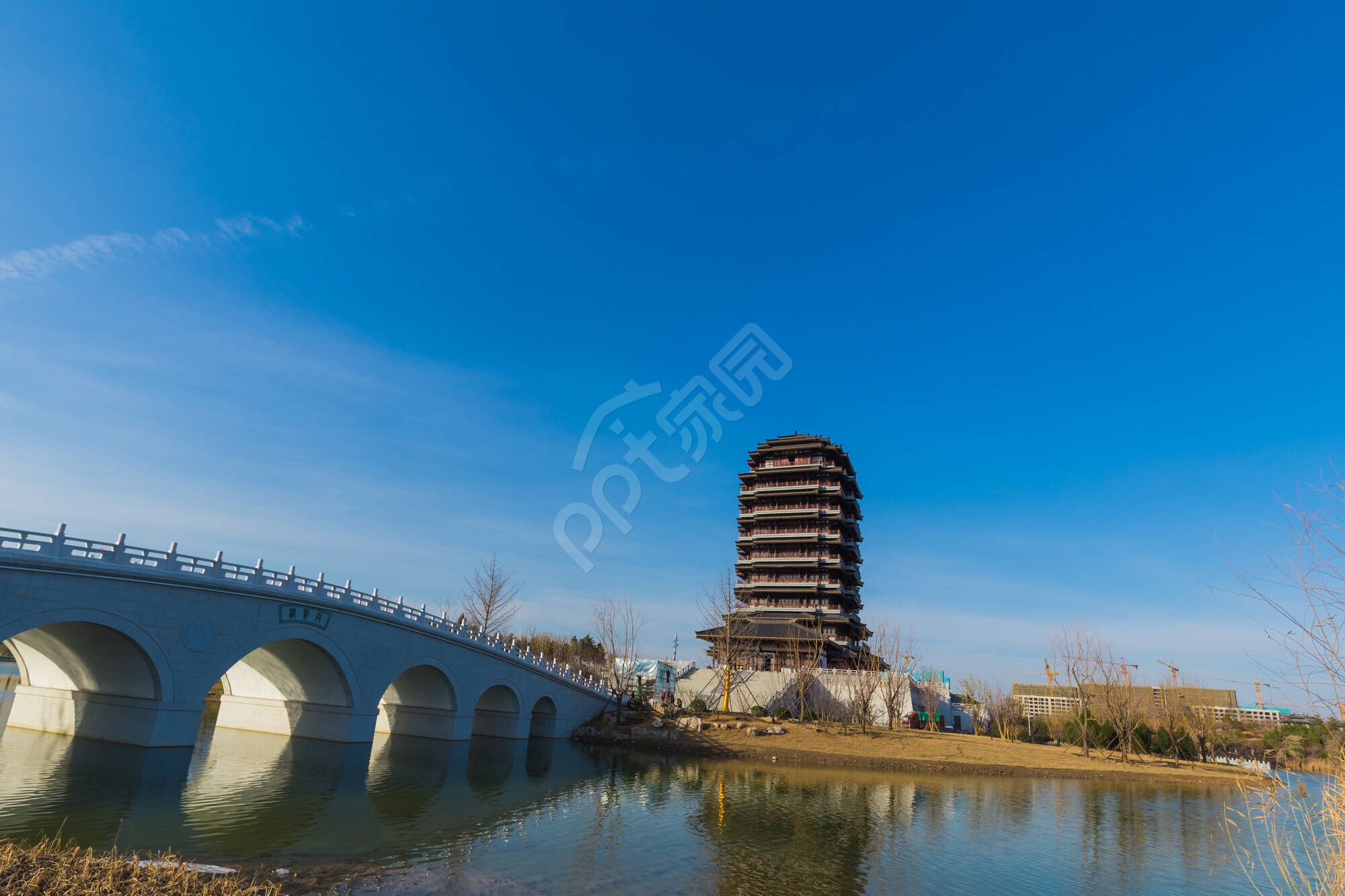 建筑建筑工程管理古典建筑ppt背景图片