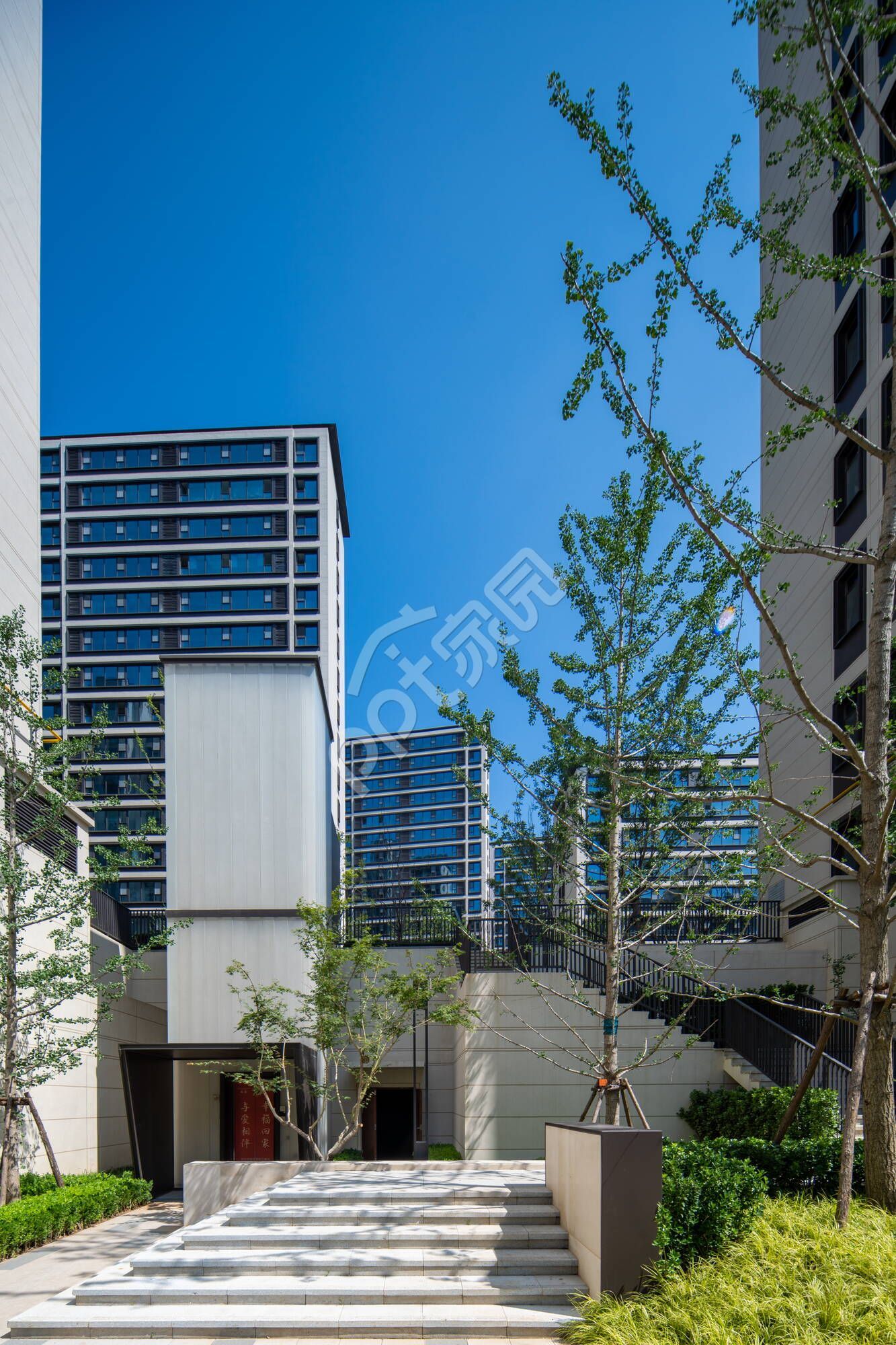 小区建筑建筑设计建筑工程类PPT背景图