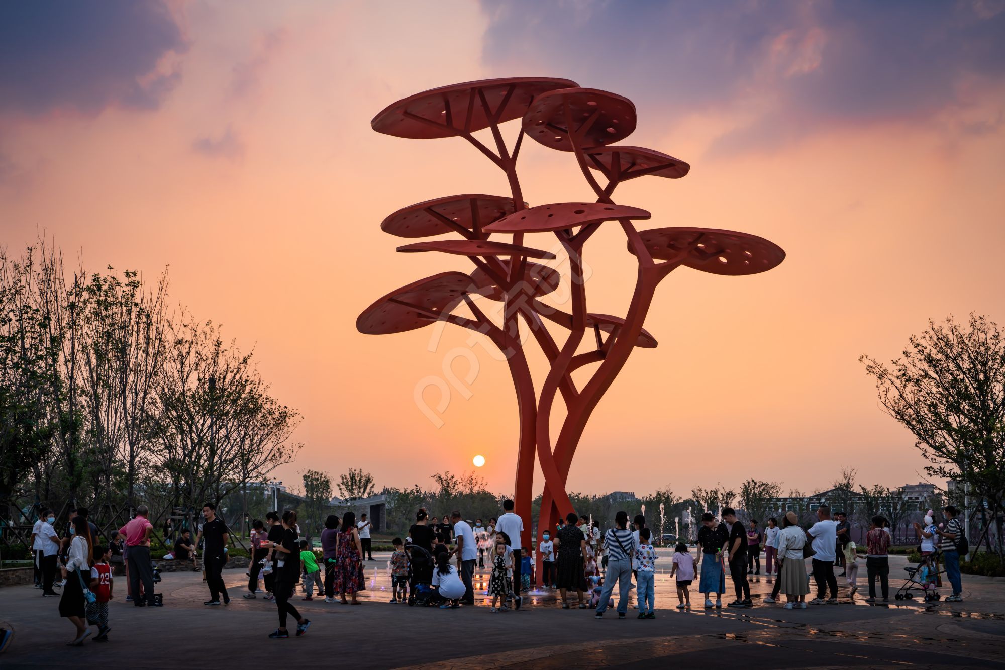 古风城市商业步行街高清PPT背景大图